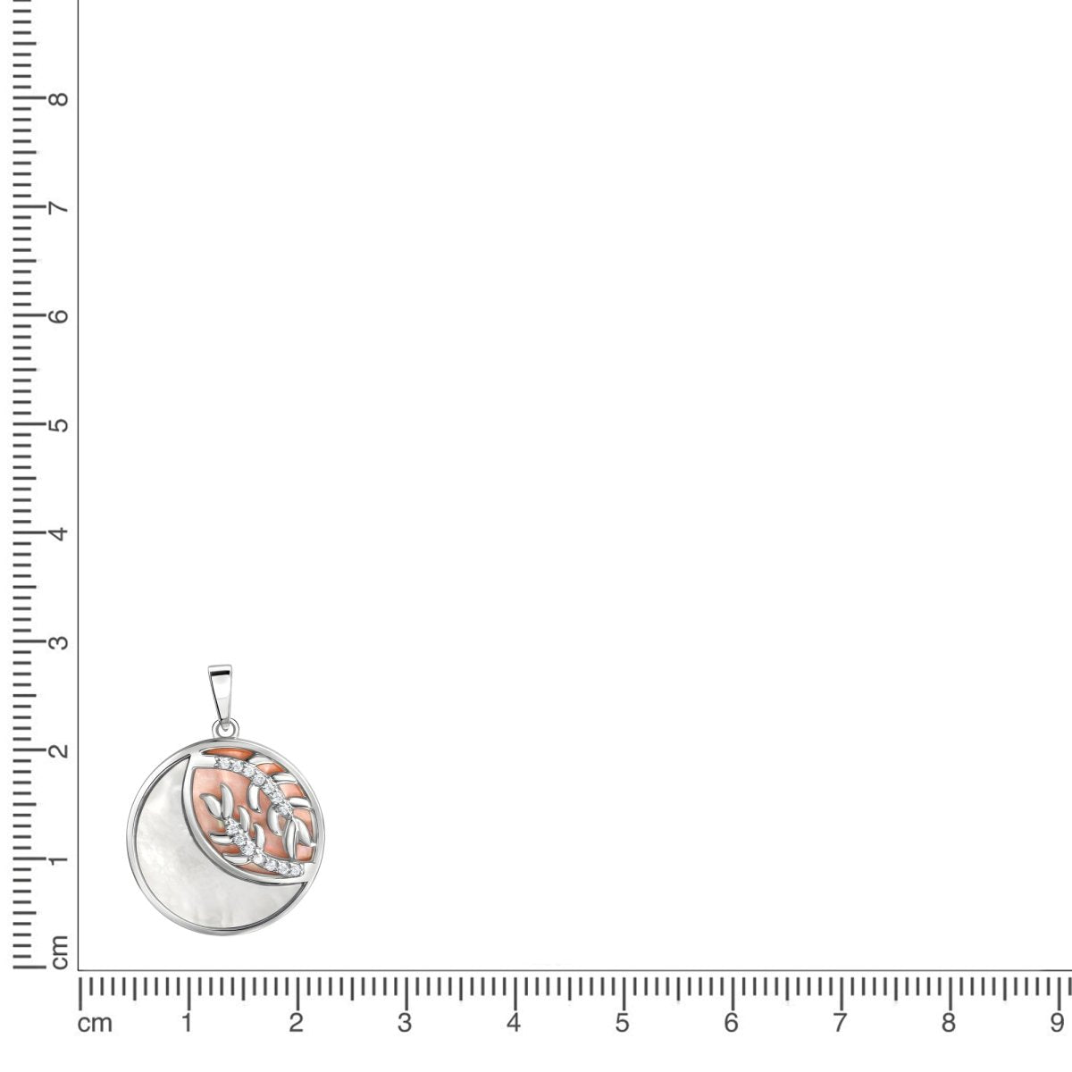 Anhänger 925 Sterling Silber rhodiniert Perlmutt und Zirkonia - Avrum