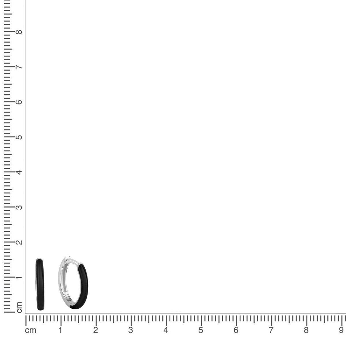 Creolen 925 Sterling Silber rhodiniert Lack schwarz - Avrum