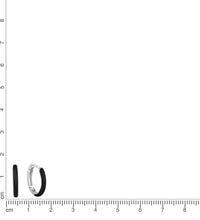 Creolen 925 Sterling Silber rhodiniert Lack schwarz - Avrum