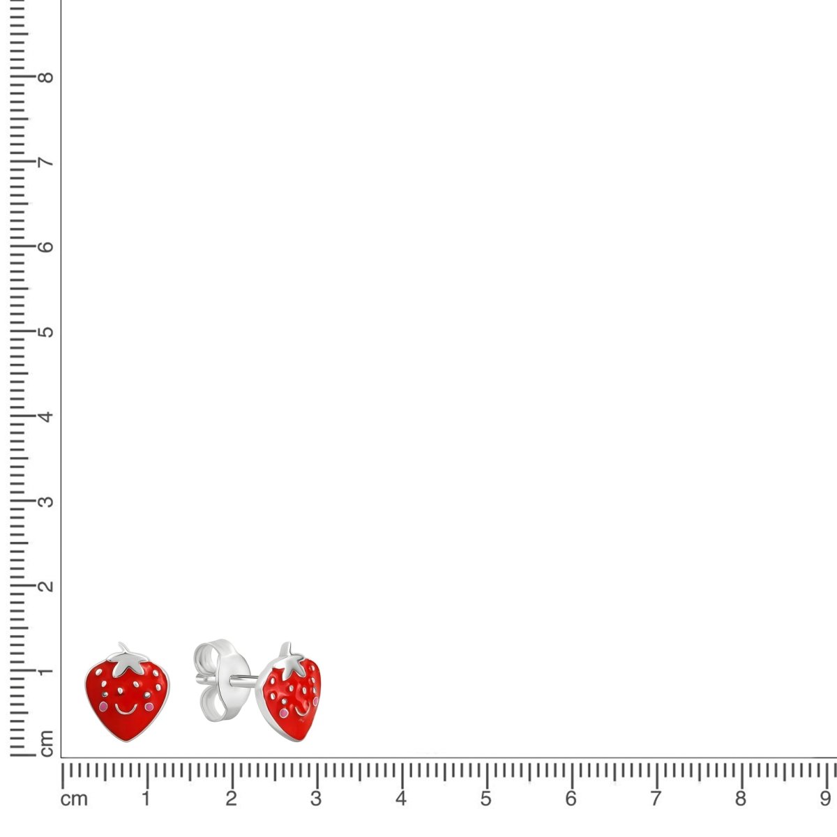 Ohrstecker 925 Sterling Silber rhodiniert Erdbeeren Lack - Avrum