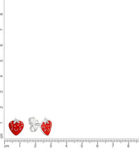 Ohrstecker 925 Sterling Silber rhodiniert Erdbeeren Lack - Avrum