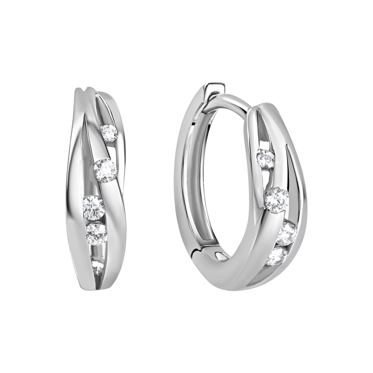 Creolen 925 Sterling Silber rhodiniert Zirkonia - Avrum