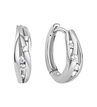 Creolen 925 Sterling Silber rhodiniert Zirkonia - Avrum