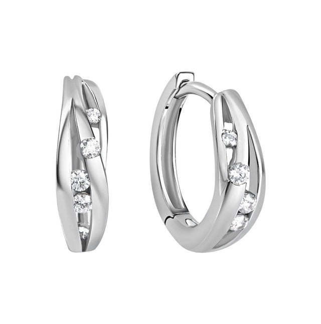 Creolen 925 Sterling Silber rhodiniert Zirkonia - Avrum