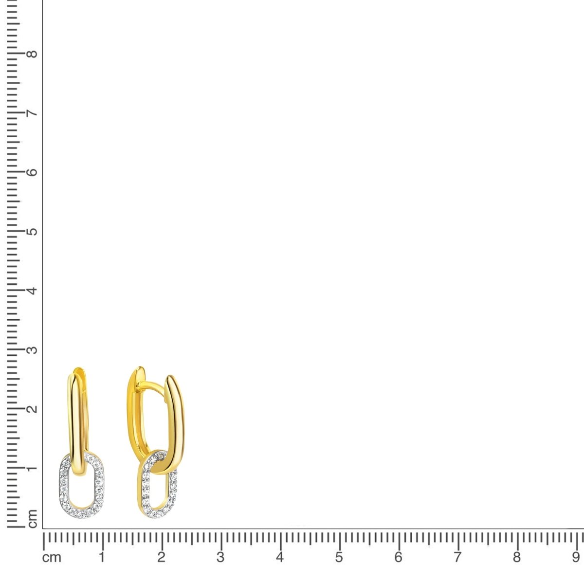 Creolen 925 Sterling Silber bicolor Zirkonia - Avrum