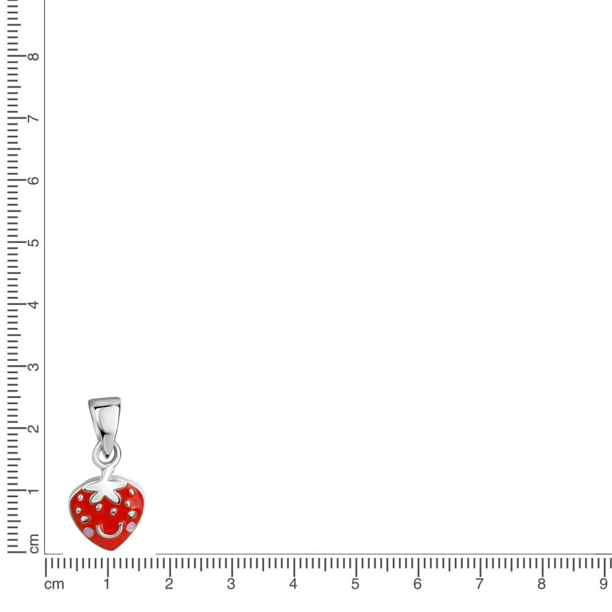 Anhänger 925 Sterling Silber rhodiniert Erdbeere Lack - Avrum
