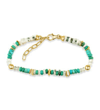 Armband 925 Sterling Silber vergoldet Türkis/Jaspis - Avrum