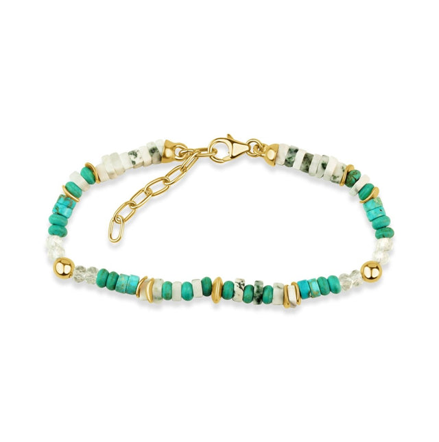 Armband 925 Sterling Silber vergoldet Türkis/Jaspis - Avrum