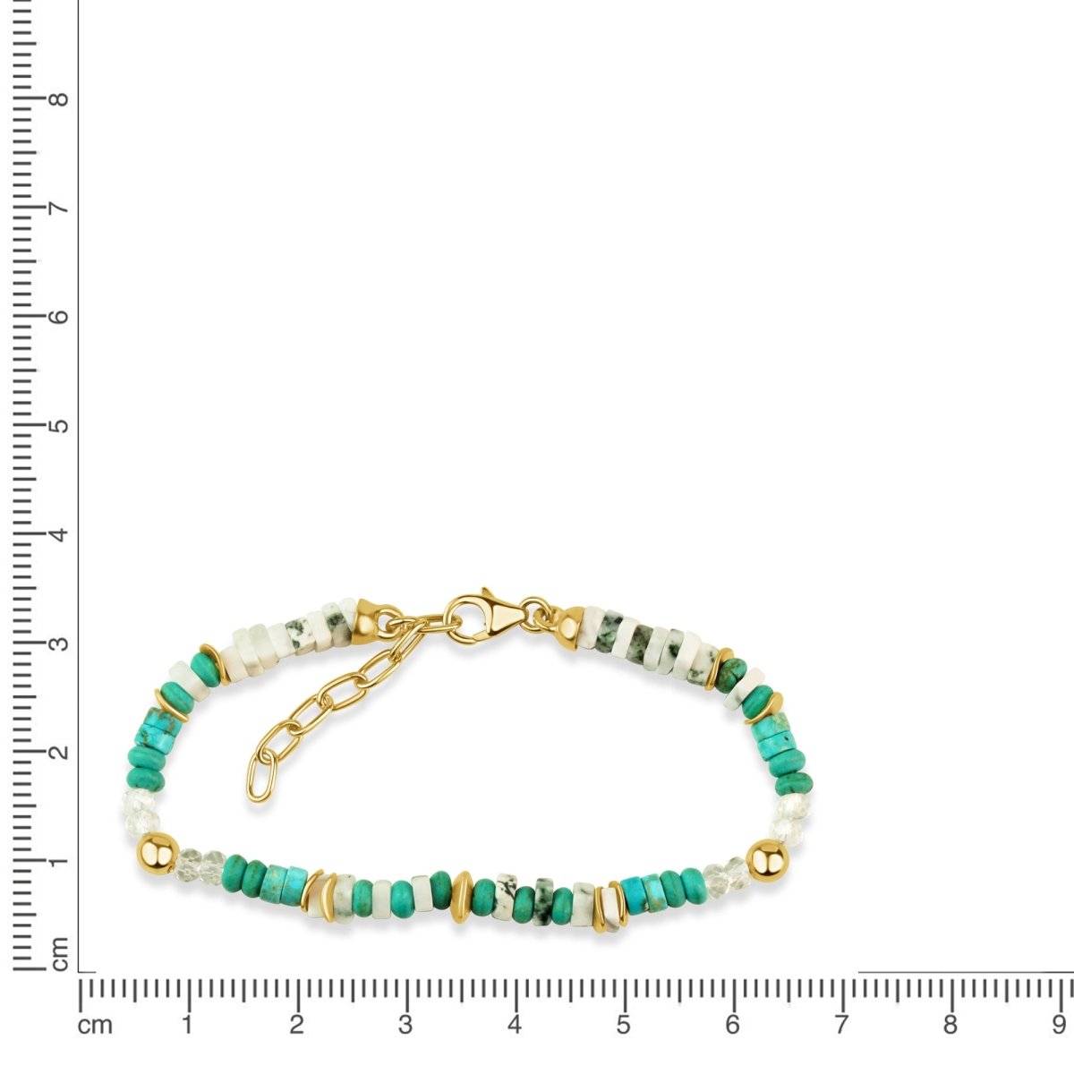 Armband 925 Sterling Silber vergoldet Türkis/Jaspis - Avrum