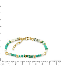 Armband 925 Sterling Silber vergoldet Türkis/Jaspis - Avrum