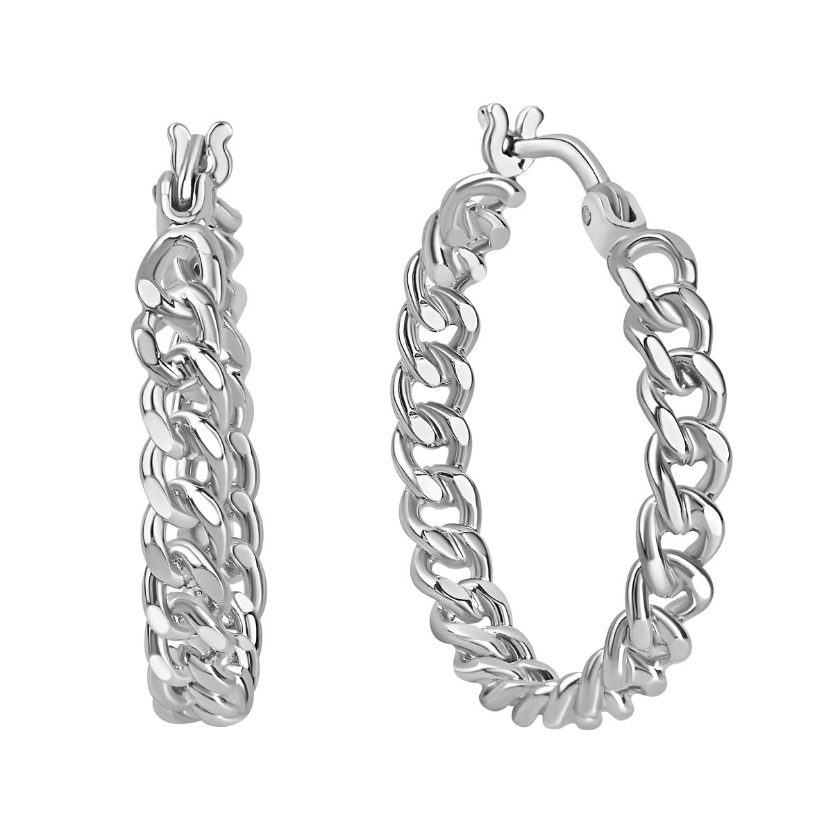 Creolen 925 Sterling Silber rhodiniert - Avrum