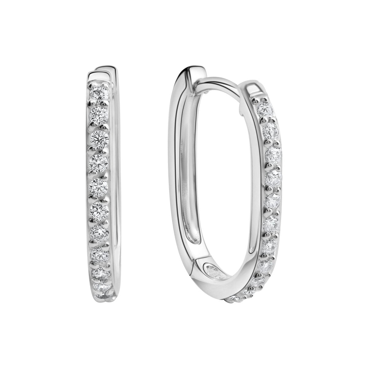 Creolen 925 Sterling Silber rhodiniert Zirkonia - Avrum