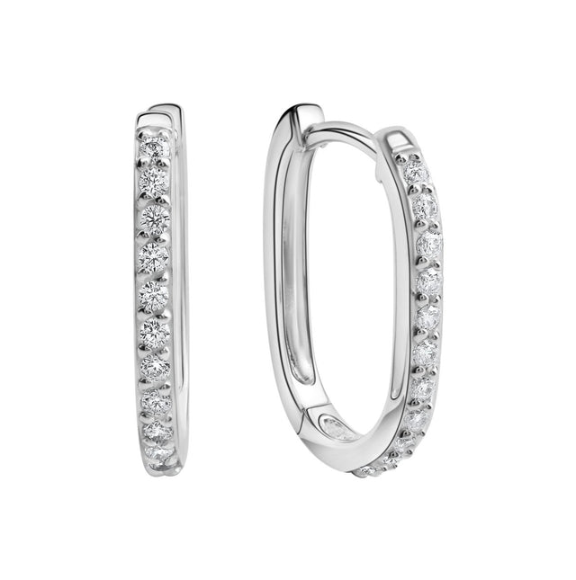 Creolen 925 Sterling Silber rhodiniert Zirkonia - Avrum