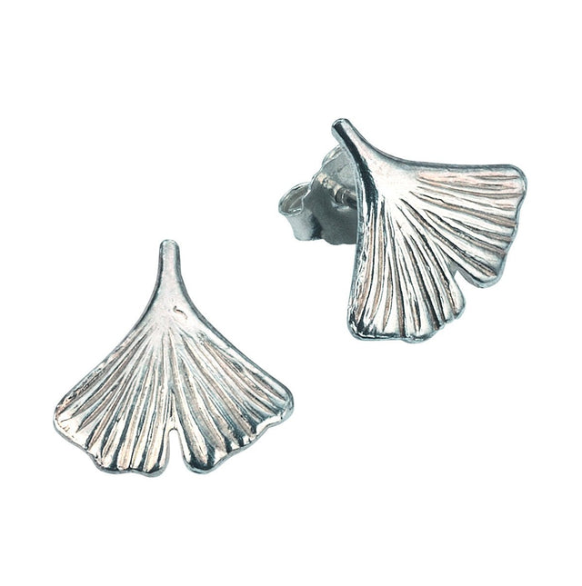 Ohrstecker 925 Sterling Silber rhodiniert Gingko - Avrum