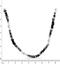 Kette 925 Sterling Silber rhodiniert Echtstein - Avrum