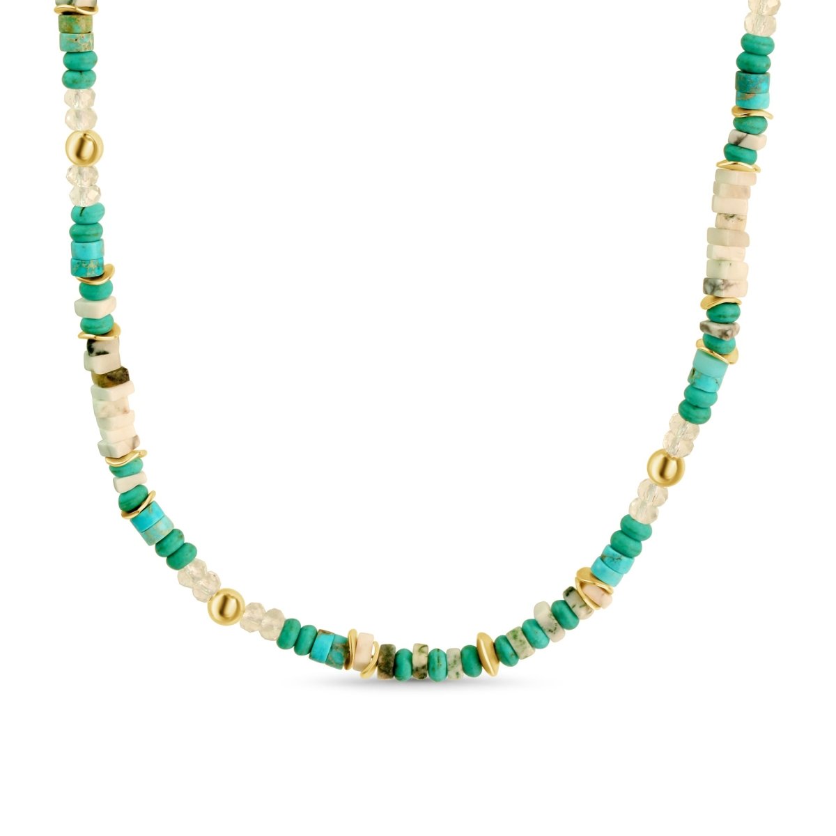 Kette 925 Sterling Silber vergoldet Türkis/Jaspis - Avrum