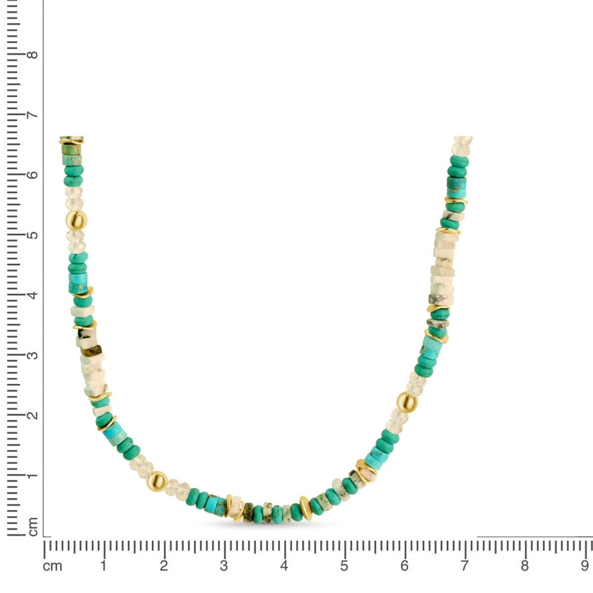 Kette 925 Sterling Silber vergoldet Türkis/Jaspis - Avrum