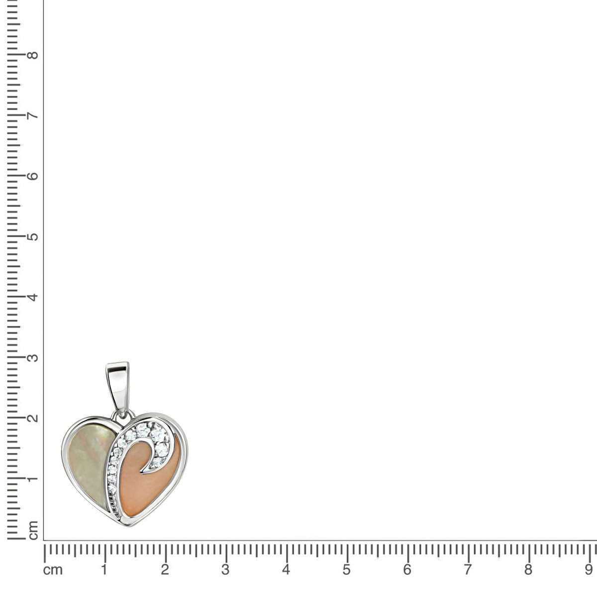 Anhänger 925 Sterling Silber rhodiniert Herz Perlmutt - Avrum