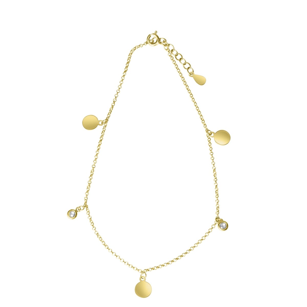 Fusskette 925 Sterling Silber vergoldet Zirkonia - Avrum