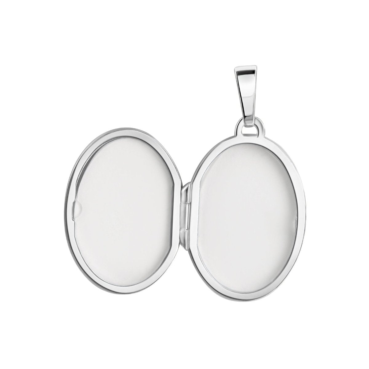 Anhänger 925 Sterling Silber rhodiniert oval glanz - Avrum