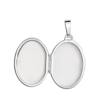 Anhänger 925 Sterling Silber rhodiniert oval glanz - Avrum