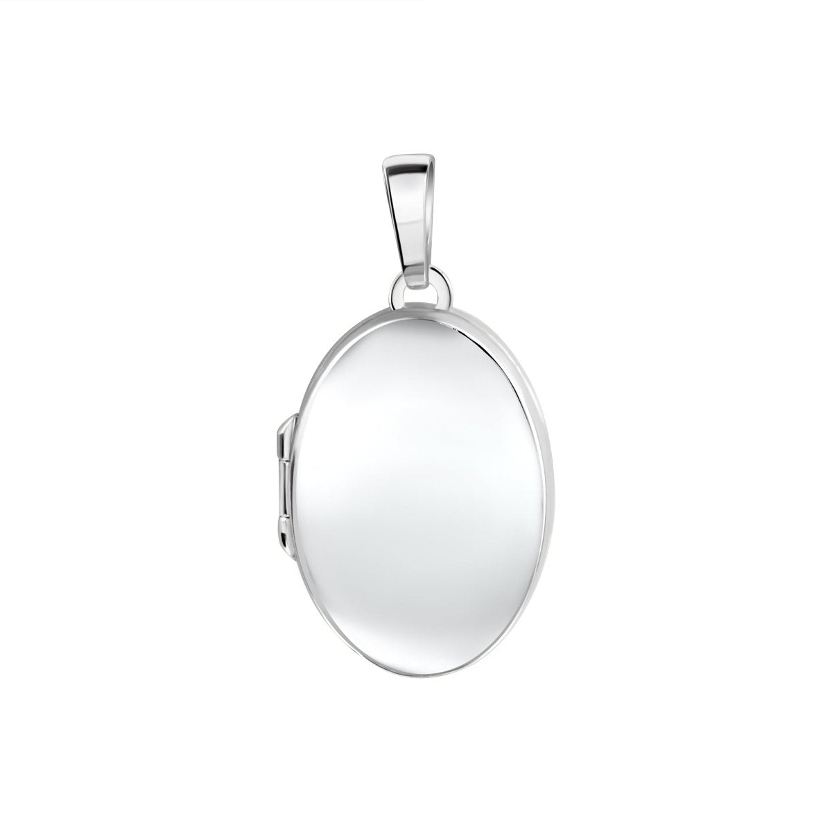 Anhänger 925 Sterling Silber rhodiniert oval glanz - Avrum