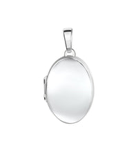 Anhänger 925 Sterling Silber rhodiniert oval glanz - Avrum