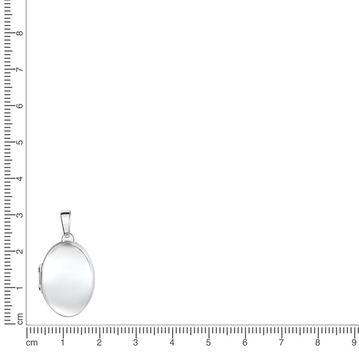 Anhänger 925 Sterling Silber rhodiniert oval glanz - AvrumAnhänger