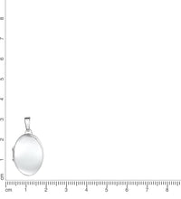 Anhänger 925 Sterling Silber rhodiniert oval glanz - AvrumAnhänger