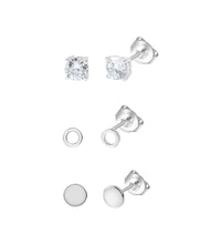 Ohrstecker 925 Sterling Silber rhodiniert Set - Avrum