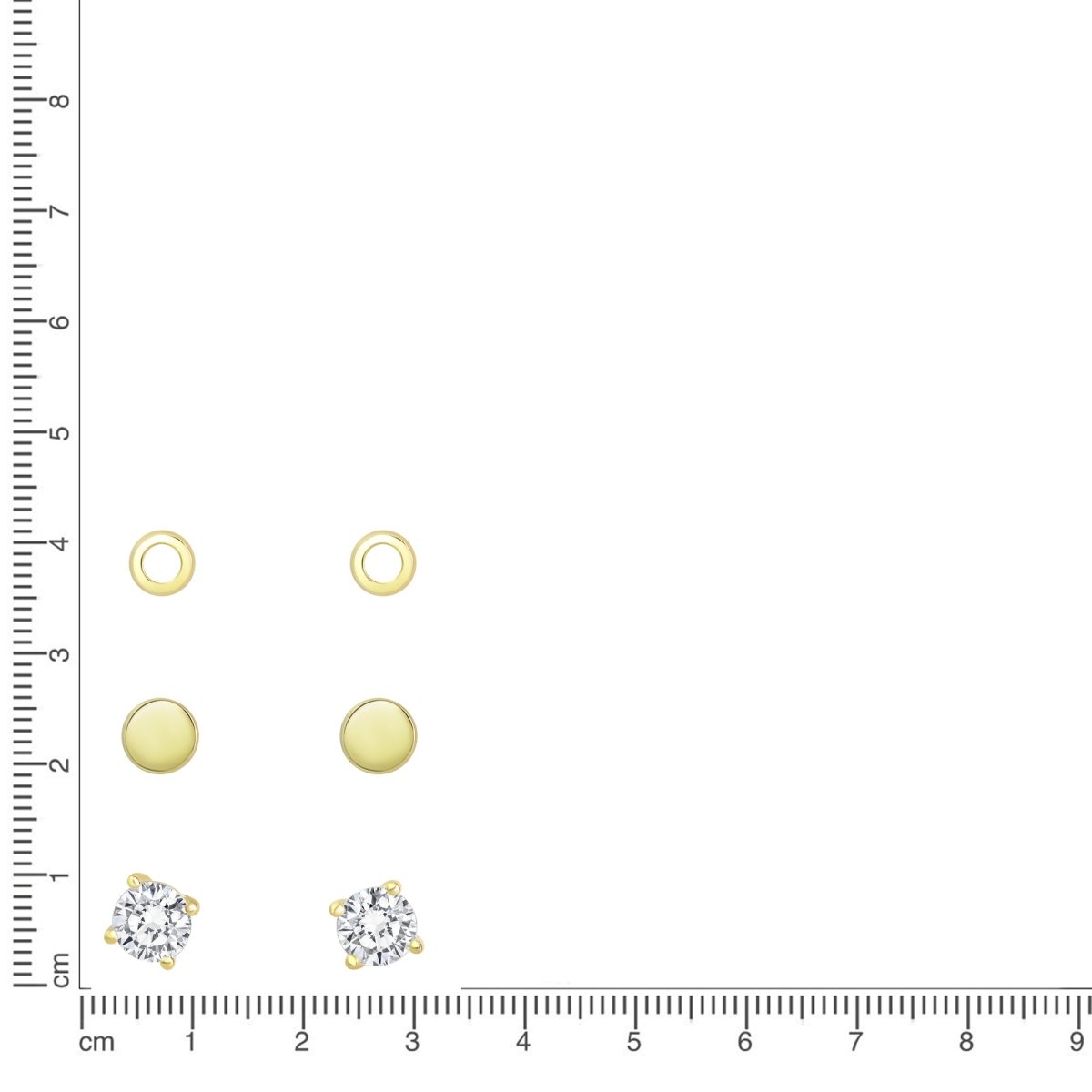 Ohrstecker 925 Sterling Silber rhodiniert Set - Avrum
