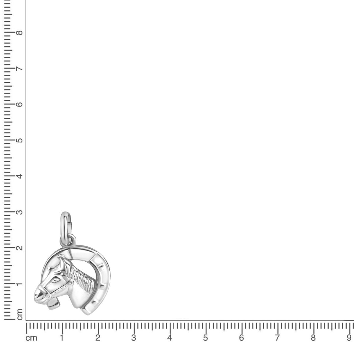 Anhänger 925 Sterling Silber rhodiniert Pferd/Hufeisen - AvrumAnhänger