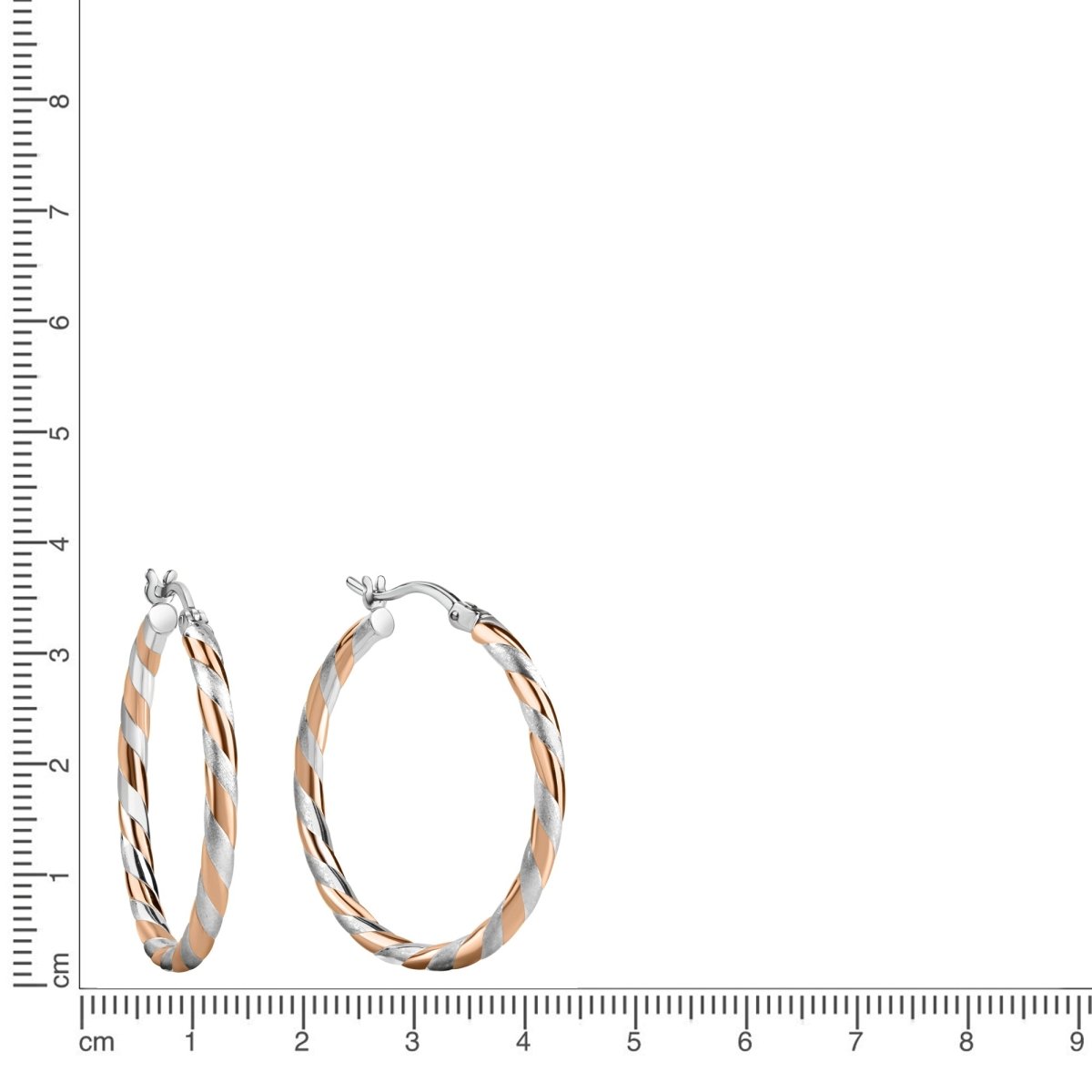 Ohrringe Silber 925 zweifarbig 20mm Durchmesser - Avrum