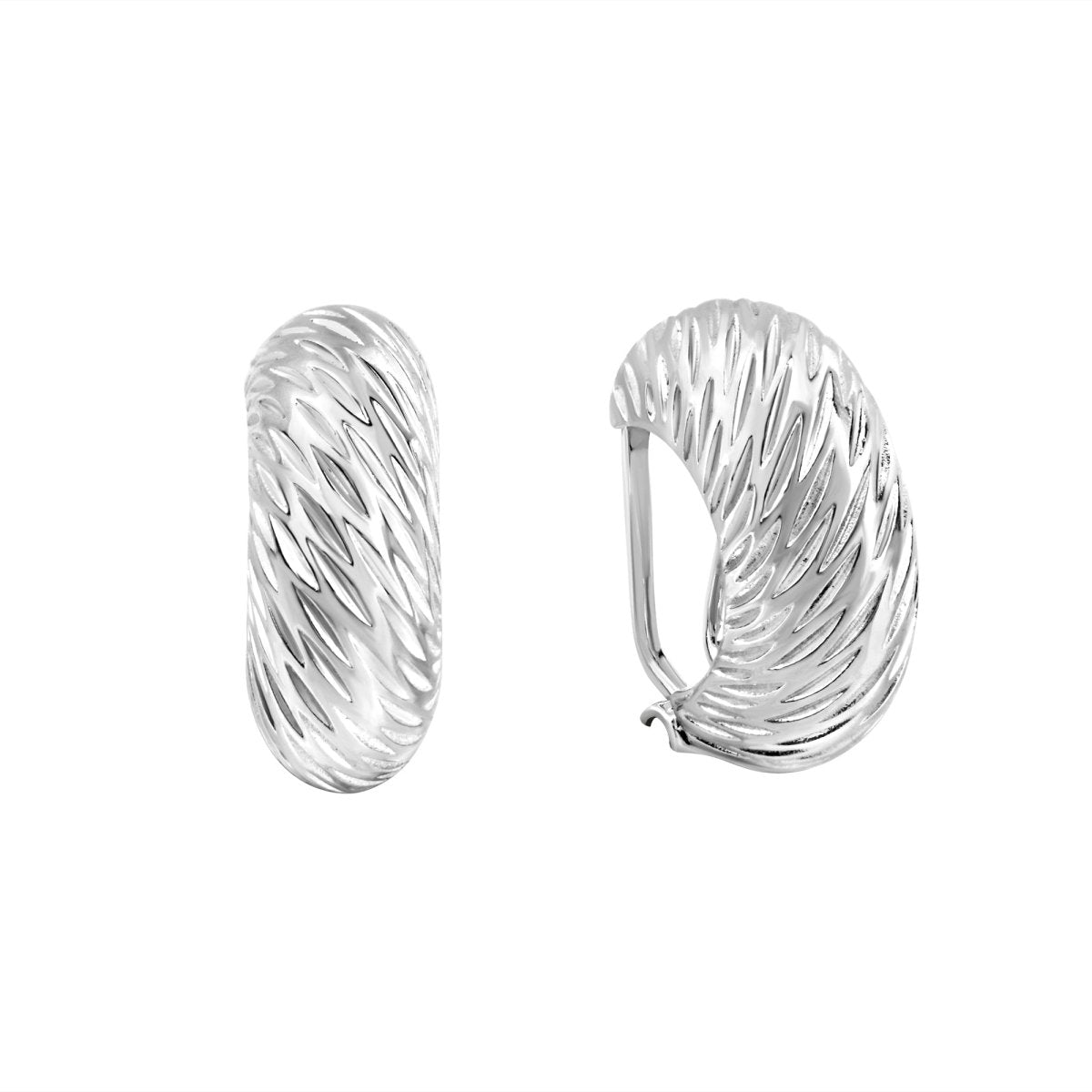 Ohrclip 925 Sterling Silber rhodiniert glanz - Avrum