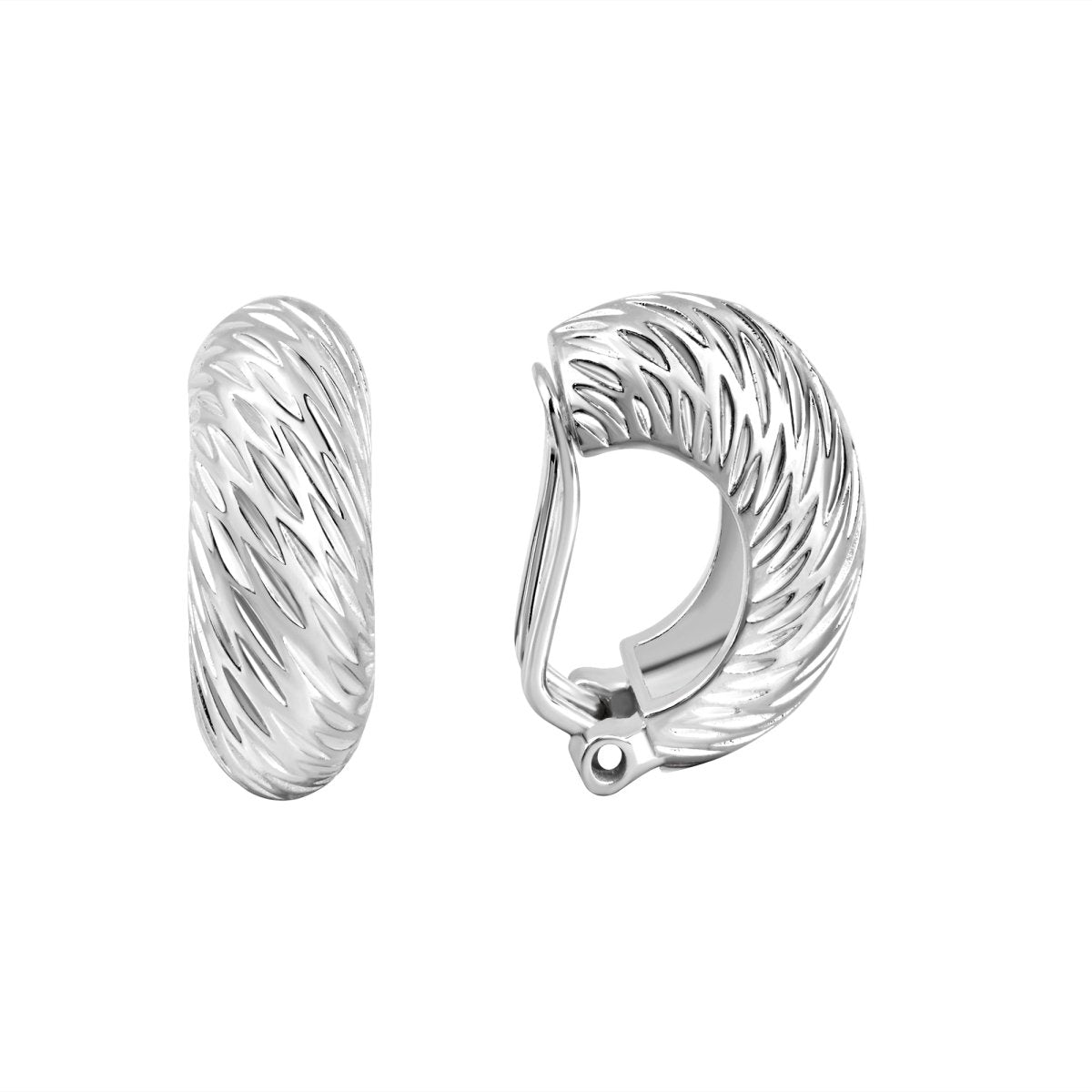 Ohrclip 925 Sterling Silber rhodiniert glanz - Avrum