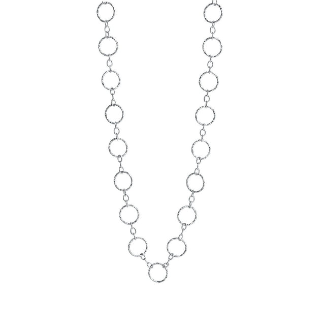 Kette 925 Sterling Silber rhodiniert strukturiert und diamantiert - Avrum