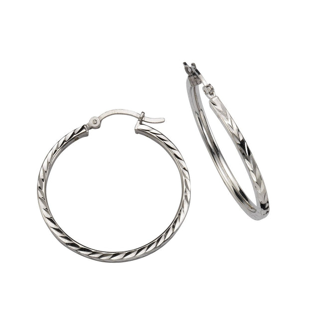 Creolen 925 Silber rhodiniert 3,0cm - Avrum