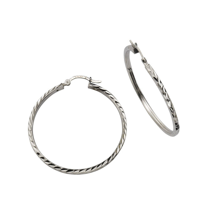 Creolen 925 Silber rhodiniert 4,0cm - Avrum