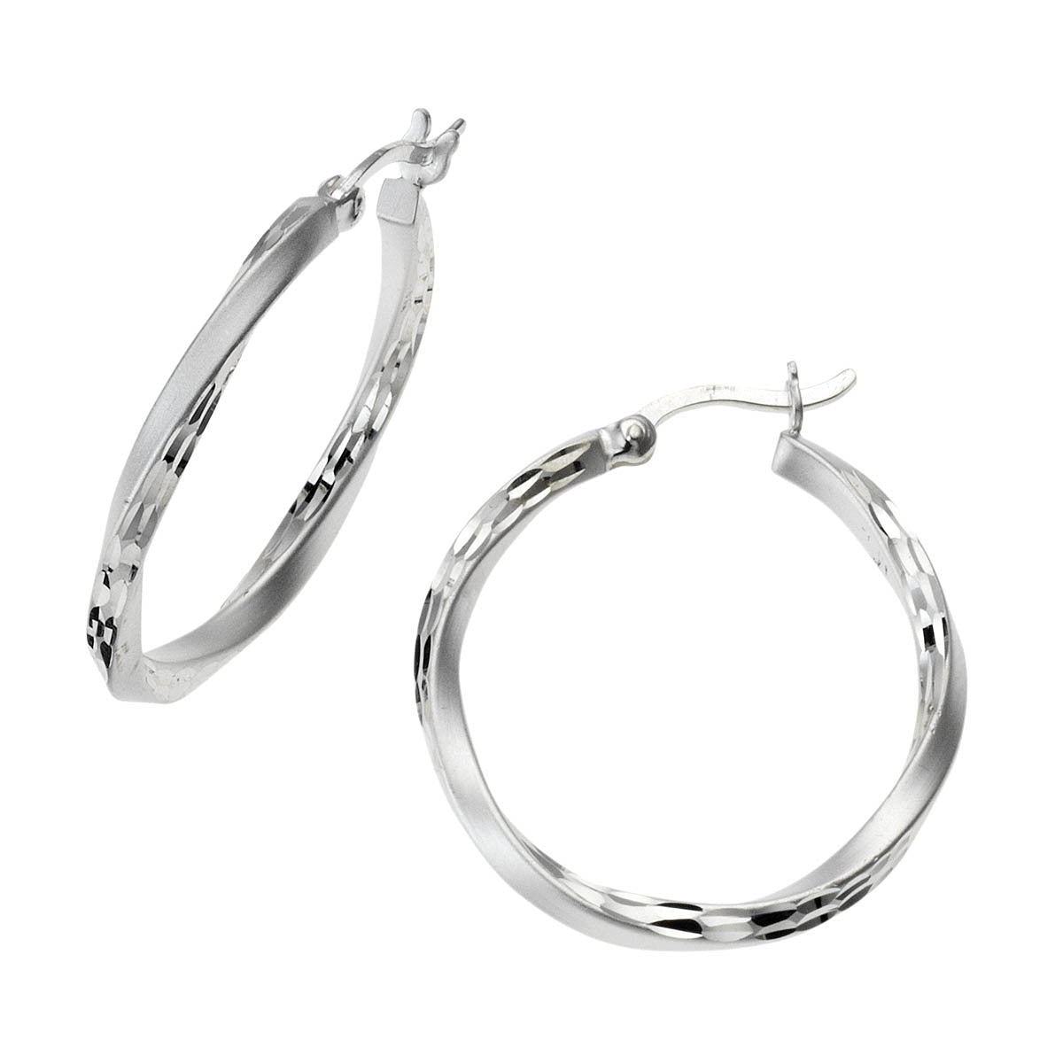 Creolen 925 Silber diamantiert 2,5cm - Avrum