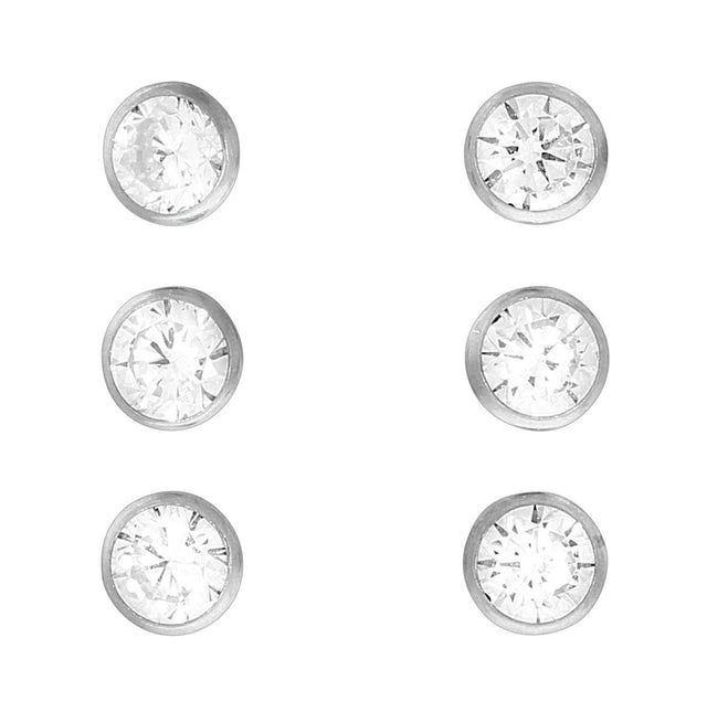 Ohrstecker 925 Silber Set 3 Paar 4mm - Avrum