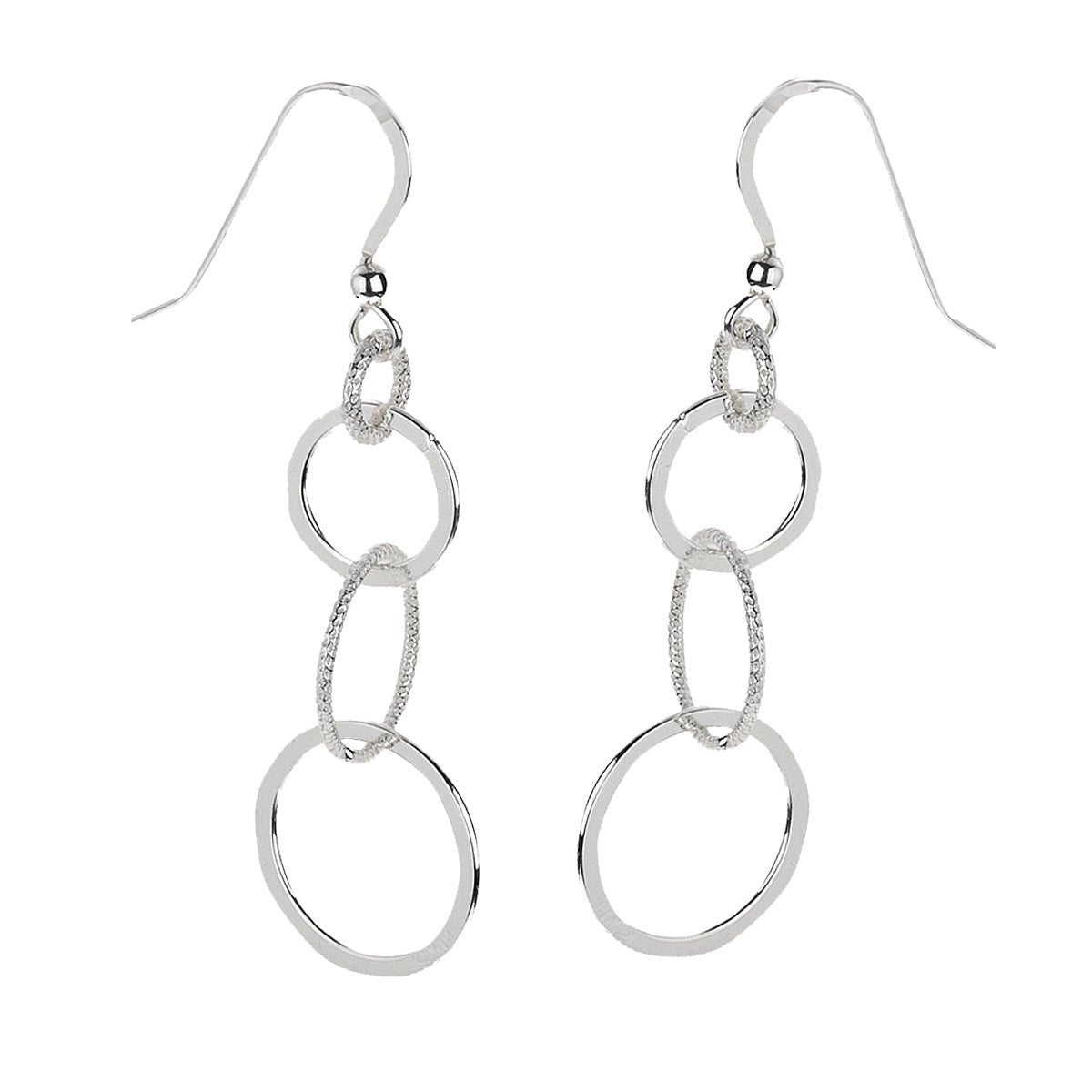 Ohrhaken 925 Silber Ringe rhodiniert - Avrum