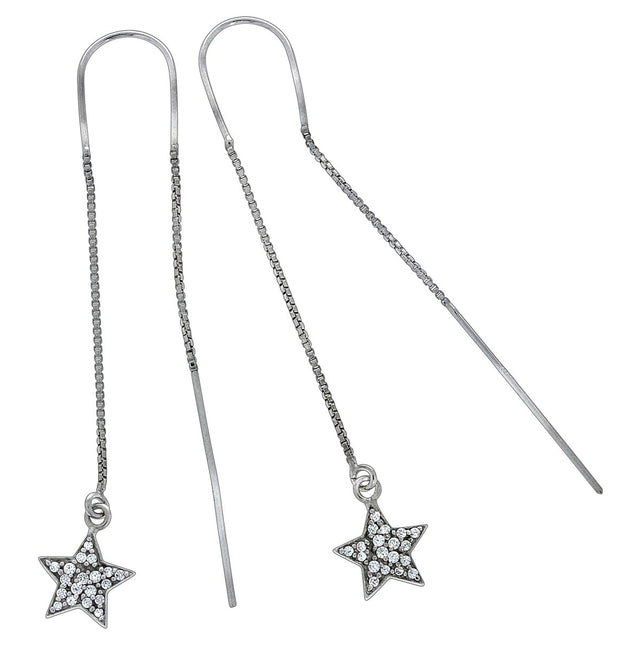 Durchzieh - Ohrringe 925 Sterling Silber Sterne - Avrum