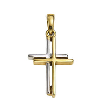 Anhänger 585 Gold Motiv Kreuz zweifarbig - Avrum
