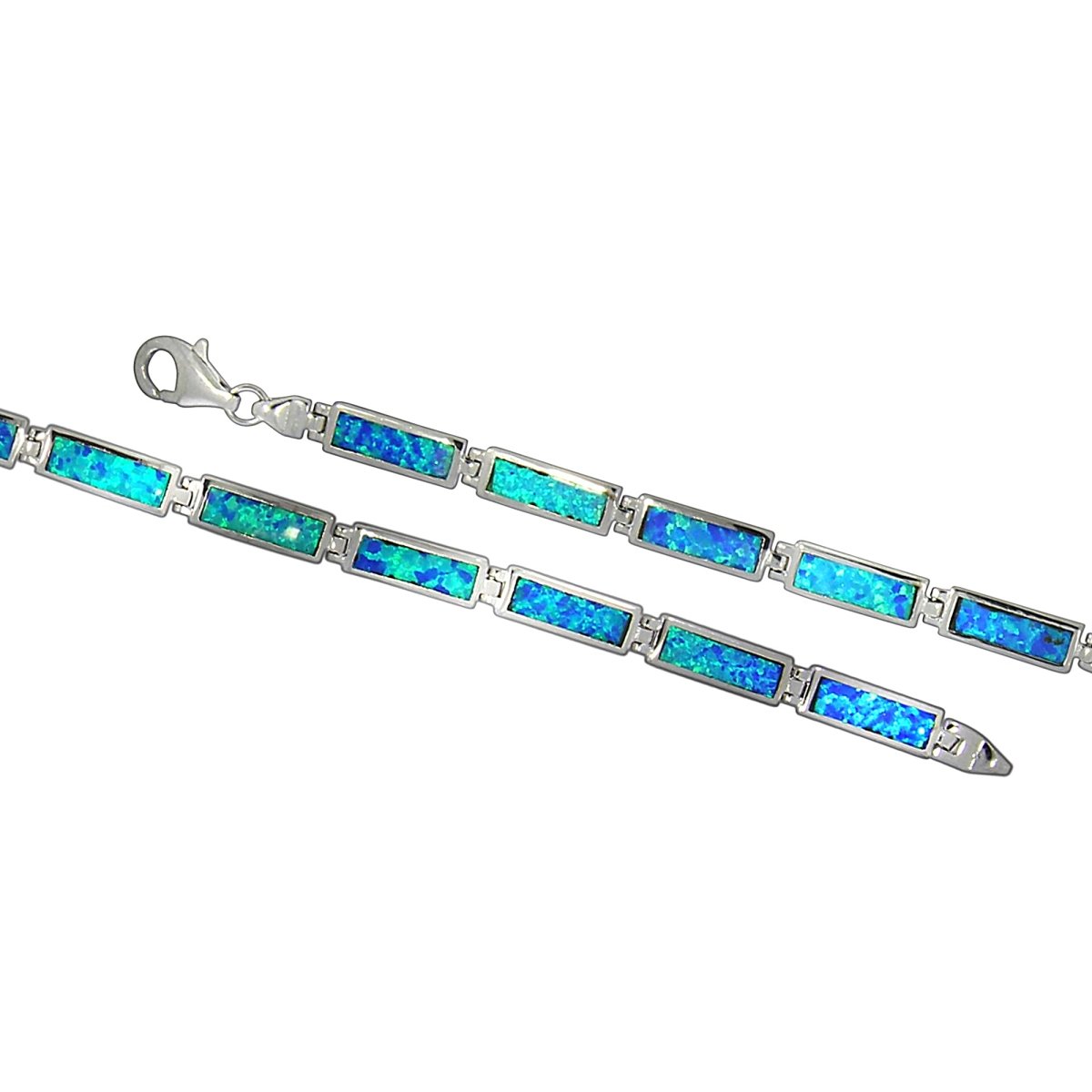 Armband 925 Sterling Silber Opal blau - Avrum