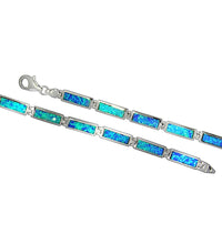 Armband 925 Sterling Silber Opal blau - Avrum