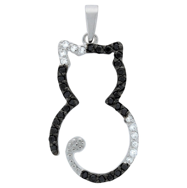 Anhänger 925 Sterling Silber Zirkonia Katze - Avrum