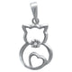 Anhänger 925 Sterling Silber Katze mit Zirkonia