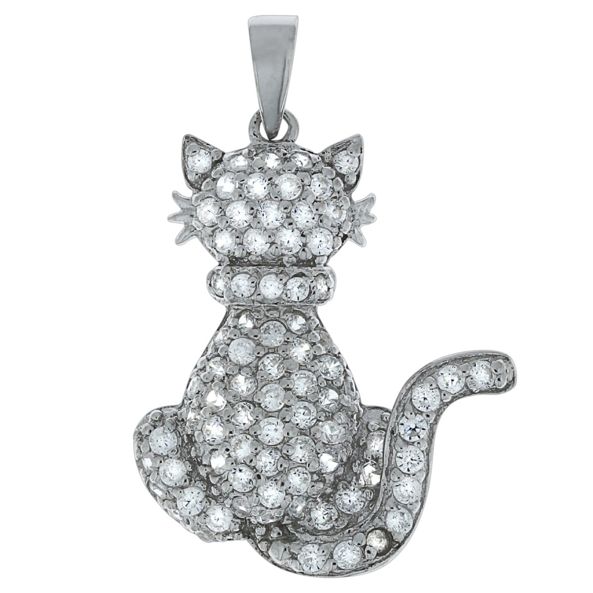 Anhänger 925 Sterling Silber Katze mit Zirkonia - AvrumAnhänger