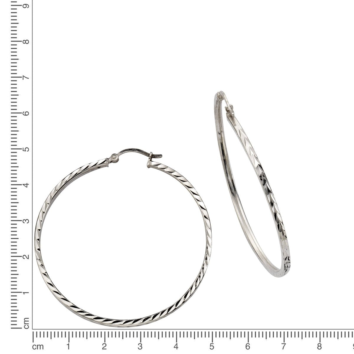 Creolen 925 Silber rhodiniert 5,0cm - Avrum