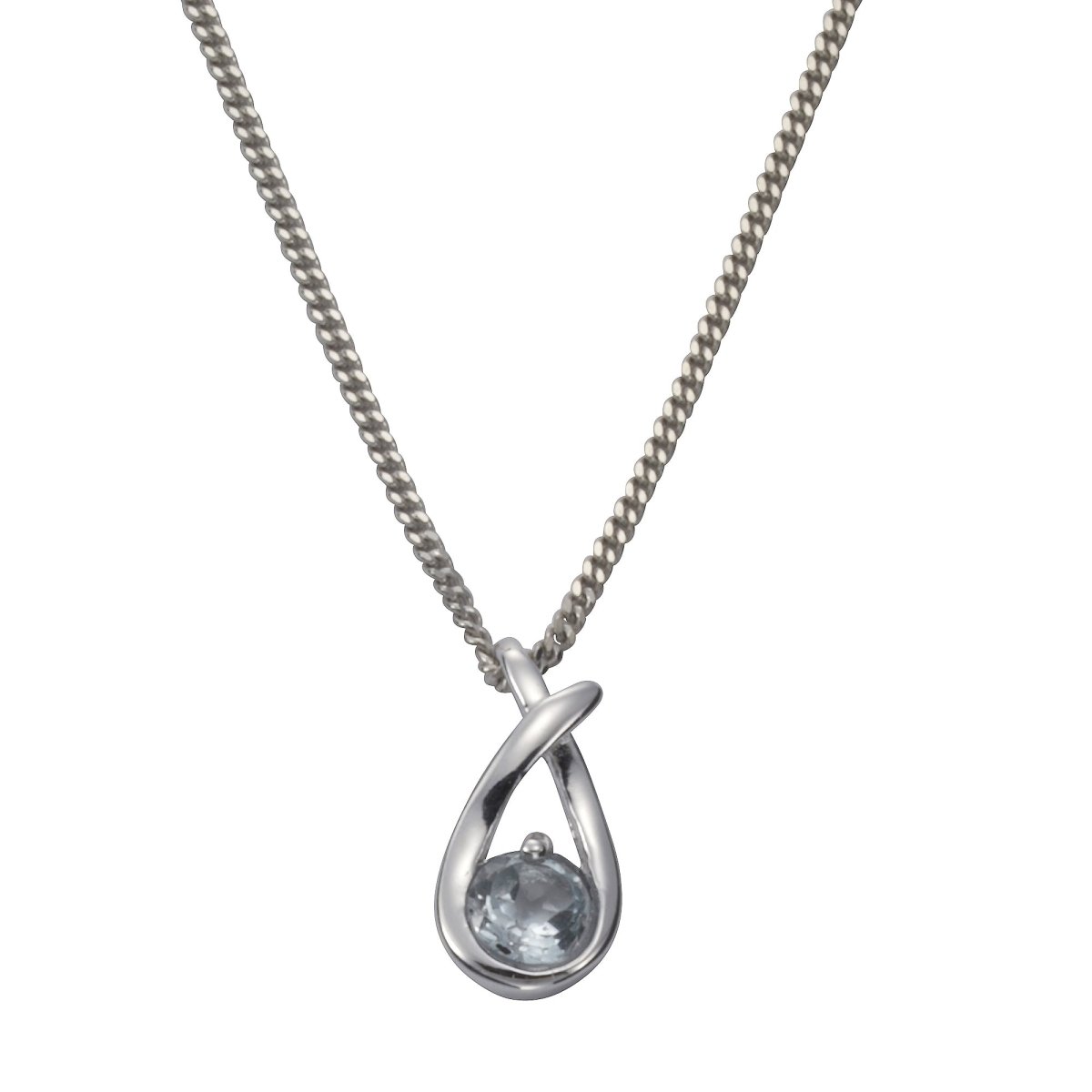 Anhänger+Kette 925 Sterling Silber Blautopas - Avrum